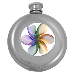 Abstract Geometric Line Art Round Hip Flask (5 Oz)