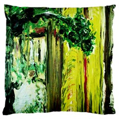 Old Tree And House With An Arch 8 Large Flano Cushion Case (two Sides) by bestdesignintheworld