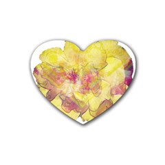 Yellow Rose Heart Coaster (4 Pack)  by aumaraspiritart
