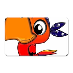 Bird Cartoon Character Parrot Magnet (rectangular) by Simbadda