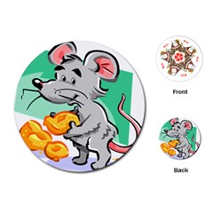 Mouse Cheese Tail Rat Hole Playing Cards (round)  by Simbadda