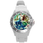 Clocks And Watch 4 Round Plastic Sport Watch (L)