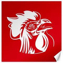 Cock Logo Emblem Symbol France Canvas 12  X 12   by Simbadda