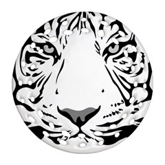 Tiger Pattern Animal Design Flat Round Filigree Ornament (two Sides) by Simbadda