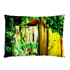 Old Tree And House With An Arch 4 Pillow Case (two Sides) by bestdesignintheworld