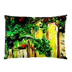 Old Tree And House With An Arch 2 Pillow Case (two Sides) by bestdesignintheworld
