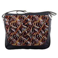 Colorful Wavy Abstract Pattern Messenger Bags by dflcprints