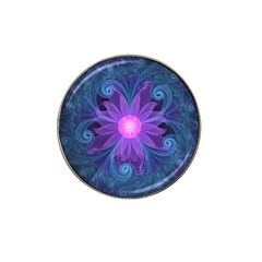 Blown Glass Flower Of An Electricblue Fractal Iris Hat Clip Ball Marker (10 Pack) by jayaprime