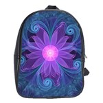 Blown Glass Flower of an ElectricBlue Fractal Iris School Bag (XL) Front