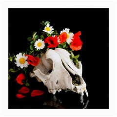 Animal Skull With A Wreath Of Wild Flower Medium Glasses Cloth (2-side) by igorsin