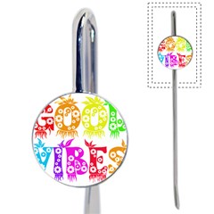 Good Vibes Rainbow Colors Funny Floral Typography Book Mark