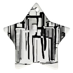 Black And White City Ornament (star) by digitaldivadesigns