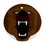 Bear Brown Set Paw Isolated Icon Ornament (Round)