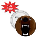 Bear Brown Set Paw Isolated Icon 1.75  Buttons (100 pack) 