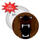 Bear Brown Set Paw Isolated Icon 2.25  Buttons (10 pack) 