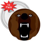Bear Brown Set Paw Isolated Icon 3  Buttons (10 pack) 