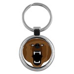Bear Brown Set Paw Isolated Icon Key Chains (Round) 