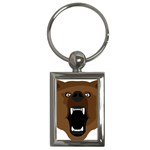 Bear Brown Set Paw Isolated Icon Key Chains (Rectangle) 