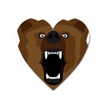Bear Brown Set Paw Isolated Icon Heart Magnet