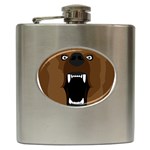Bear Brown Set Paw Isolated Icon Hip Flask (6 oz)