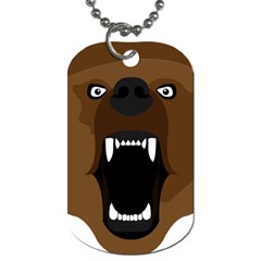 Bear Brown Set Paw Isolated Icon Dog Tag (two Sides) by Nexatart
