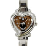 Bear Brown Set Paw Isolated Icon Heart Italian Charm Watch