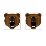 Bear Brown Set Paw Isolated Icon Cufflinks (Square)