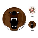Bear Brown Set Paw Isolated Icon Playing Cards (Round) 