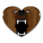 Bear Brown Set Paw Isolated Icon Heart Mousepads