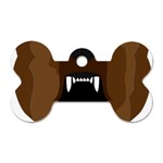 Bear Brown Set Paw Isolated Icon Dog Tag Bone (Two Sides)