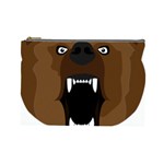 Bear Brown Set Paw Isolated Icon Cosmetic Bag (Large) 