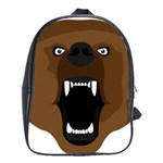 Bear Brown Set Paw Isolated Icon School Bag (Large)