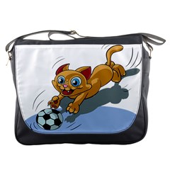 Cat Ball Play Funny Game Playing Messenger Bags