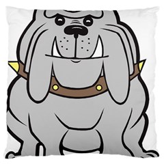 Gray Happy Dog Bulldog Pet Collar Large Flano Cushion Case (one Side)