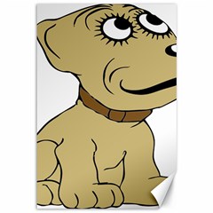 Dog Cute Sitting Puppy Pet Canvas 12  X 18   by Nexatart