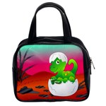 Dinosaur Dino Baby Dino Lizard Classic Handbags (2 Sides)