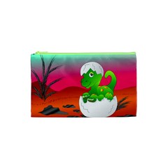 Dinosaur Dino Baby Dino Lizard Cosmetic Bag (xs) by Nexatart