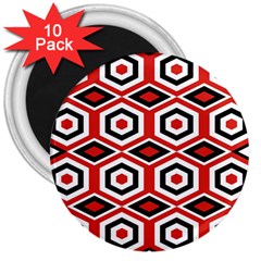 Motif Batik Design Decorative 3  Magnets (10 Pack)  by Nexatart