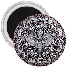 Ornate Hindu Elephant  3  Magnets by Valentinaart