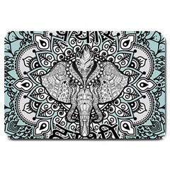 Ornate Hindu Elephant  Large Doormat  by Valentinaart