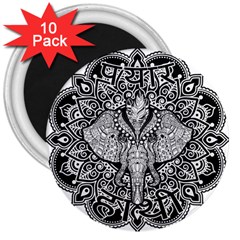 Ornate Hindu Elephant  3  Magnets (10 Pack)  by Valentinaart