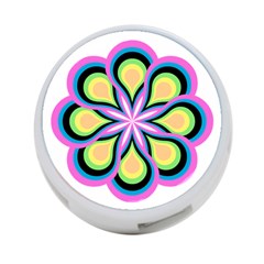 Colorful Feathers Mandala 4-port Usb Hub (two Sides)  by LoolyElzayat