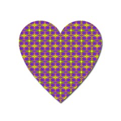 Purple Yellow Swirl Pattern Heart Magnet by BrightVibesDesign