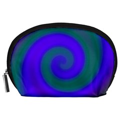 Swirl Green Blue Abstract Accessory Pouches (large) 