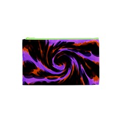 Swirl Black Purple Orange Cosmetic Bag (xs) by BrightVibesDesign