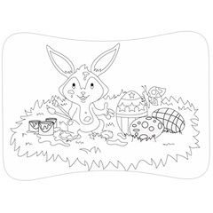 Coloring Picture Easter Easter Bunny Velour Seat Head Rest Cushion by Sapixe