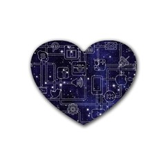 Networks Internet Social Heart Coaster (4 Pack)  by Sapixe