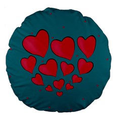 Background Desktop Hearts Heart Large 18  Premium Flano Round Cushions by Sapixe