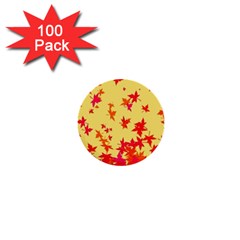 Leaves Autumn Maple Drop Listopad 1  Mini Buttons (100 Pack)  by Sapixe