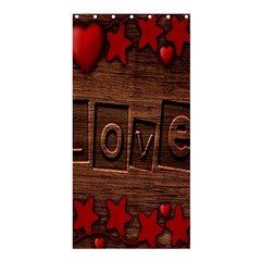 Background Romantic Love Wood Shower Curtain 36  X 72  (stall)  by Sapixe